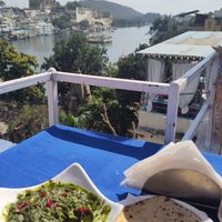 Bhaji tofu with a view at Yummy Yoga Cafe in Udaipur