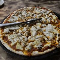 Milano pizza + mushrooms and vegan cheese…you can ask for any dish to be made vegan   at TATTV Cafe in Rishikesh