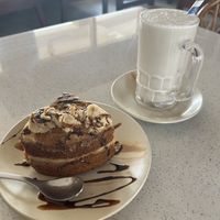 Vegan banana lassu & Vegan carrot cake!   at TATTV Cafe in Rishikesh