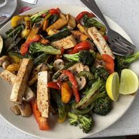 Tofu with grilled veggies  at TATTV Cafe in Rishikesh