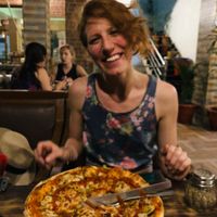 Vegan pizza at TATTV Cafe in Rishikesh
