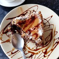 Almond cake at TATTV Cafe in Rishikesh