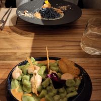 Broccoli gnocchi and spirulina taglioli at Hearth  in Amsterdam