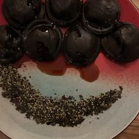 Charcoal ravioli   at Hearth  in Amsterdam