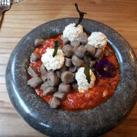 Lentil cashew gnocchi was a bit plain tasting at Hearth  in Amsterdam