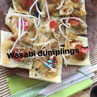 Wasabi dunplings at Hearth  in Amsterdam