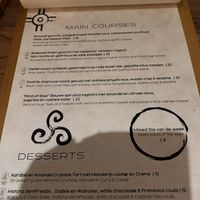 Menu  at Hearth  in Amsterdam