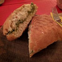 Hearth Sandwich - sauteed broccoli, marinated potatoes, and aioli at Hearth  in Amsterdam