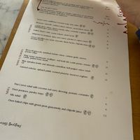 Menu  at Hearth  in Amsterdam