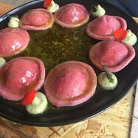 Beet ravioli at Hearth  in Amsterdam