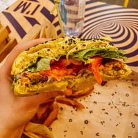 Avo Cecio inside. at Flower Burger - Porta Genova in Milan