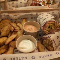 Kebab roll and chips at Flower Burger - Porta Genova in Milan