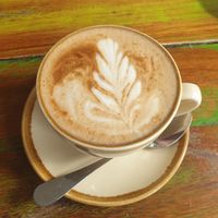 Soy flat white - creamy and delicious at Bali Bagus Cafe in Byron Bay
