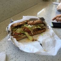 Seitan sandwich on whole grain  at iKraveit Foods in Astoria