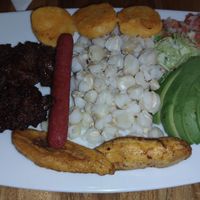 Veganised traditional farmer's dish at El Maple in Quito