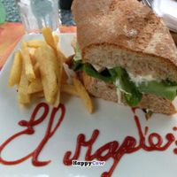 lentil burger w/ veg ham, avocado and soyonnaise  at El Maple in Quito