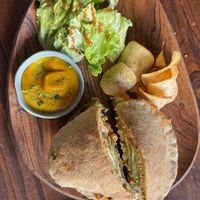 Black bean burgerrs  at Greenr Cafe in Gurgaon