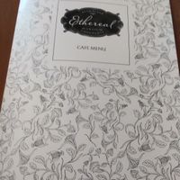 Menu cover at Ethereal Confections  in Woodstock