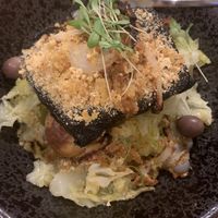 Roasted tofu with cornbread  at Outro Lado in Faro