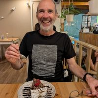 Portuguese Biscuit Cake for dessert was amazing! at Outro Lado in Faro