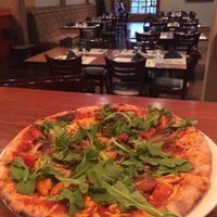 Brick stone stove baked vegan pizza, Daiya available at Terrafina at Hester Creek in Oliver