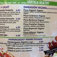 Nueva carta vegana at Anatolia Kebab in Mostoles