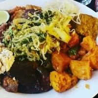 Everything from the day's vegan buffet!  at Sawobali  in Ubud