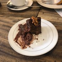 Vegan, Gluten-free Carrot & Walnut cake with Vegan ice cream chocolate   at Sawobali  in Ubud