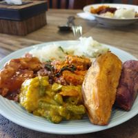 Variety of dishes from the buffet at Sawobali  in Ubud