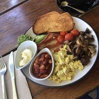 Vegan breakfast & almond milk latte  at The Windmill Bargara in Bundaberg