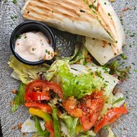 Vegan Wrap with Chanterelles at UNI.WIRT. in Klagenfurt