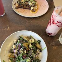 Gnocchi (front), Mushroom Bruschetta (back)  at The Sweet Meadow in Echuca