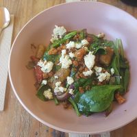 Gnocchi with spinach and feta at The Sweet Meadow in Echuca