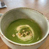 Cold soup   at Kousagisha Cafe in Kyoto