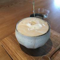Coffee with soy milk at Kousagisha Cafe in Kyoto