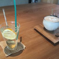 Coffee and elderflower soda at Kousagisha Cafe in Kyoto