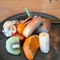 Cheesecake with fruits at Kousagisha Cafe in Kyoto