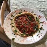 Hummus mit shakshuka at Hummusbar in Tbilisi