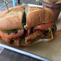 Fried chick-non sandwich  at V-Eats in Dallas