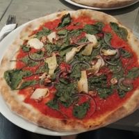 Vegan pizza #1 at Vesuvio Cafe in Oslo