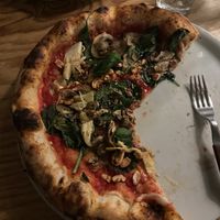 Vegan 1 (mushrooms, artichokes, spinach, and cashews)  at Vesuvio Cafe in Oslo