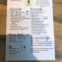 Drinks menu at Lunchcafe Curcuma in Gouda