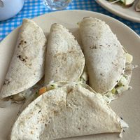 vegan tacos with potato chili  at Cabuche in Oaxaca