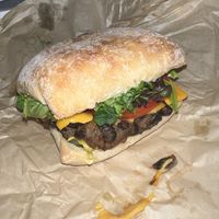 Black bean burger. Soooo good!   at LUHV Vegan Bistro in Hatboro