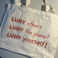 Cute bag!  at LUHV Vegan Bistro in Hatboro