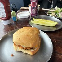 Garbanzo-flax-chipotle burger  at LUHV Vegan Bistro in Hatboro