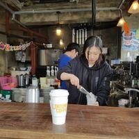 Almond latte! at Unknown Coffee - 언노운커피 in Seoul