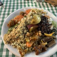 My first plate full with a little bit of everything. I probably should have stopped here but I had to go back for seconds and then was stuffed!  at Cantina da Bea in Foz Do Iguacu