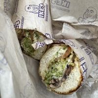 This is the ‘Sometimes …’ sandwich (artichoke hearts and pesto)  at Ike's in Burbank