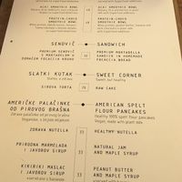 Breakfast menu at Superfood Smoothie Bar in Split